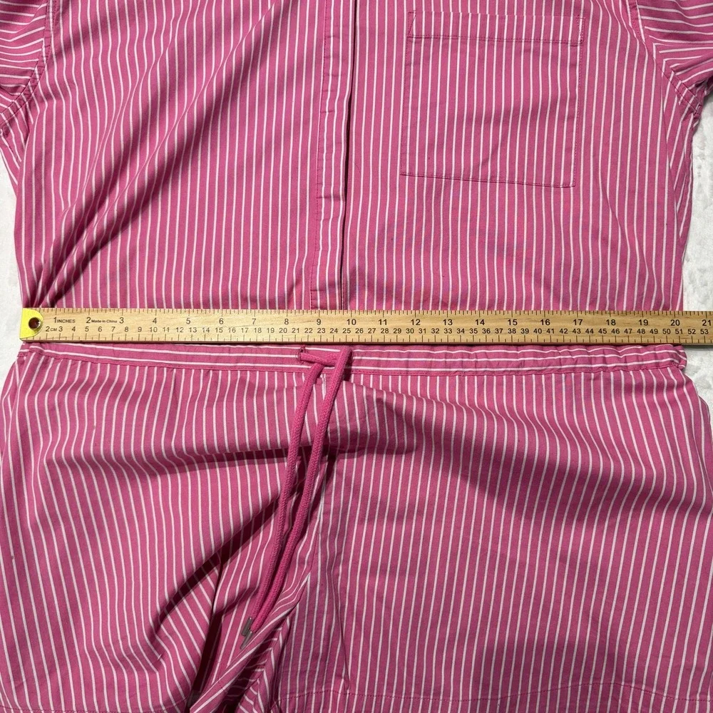 Pistola Striped Cotton Button Down Romper Size M Preppy Coastal Euro Summer
